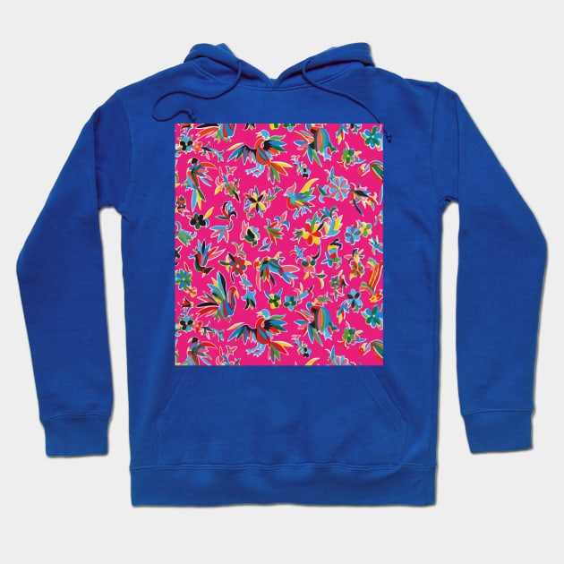 Mexican pink oilcloth Hoodie by T-Mex